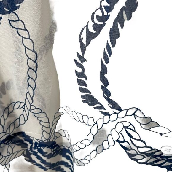 CAbi New Boating Button Down Sheer Shirt Top Size M Style 5229 - Picture 6 of 7